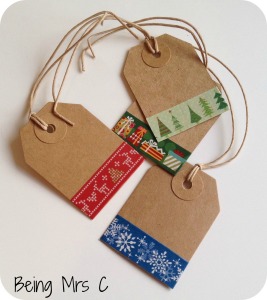 washi tape Christmas gift tags