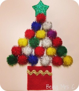 Christmas Crafting Pom Pom Christmas Tree