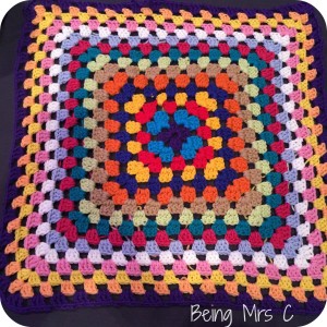 Crochet Granny Square completed at  BritMumsLive2015 Lady_sew_and_sew MakeItCoatsUK