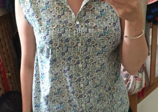Make do and Mend. Charity Shop size 20 shirt to pretty summer top. Trash2Treasure